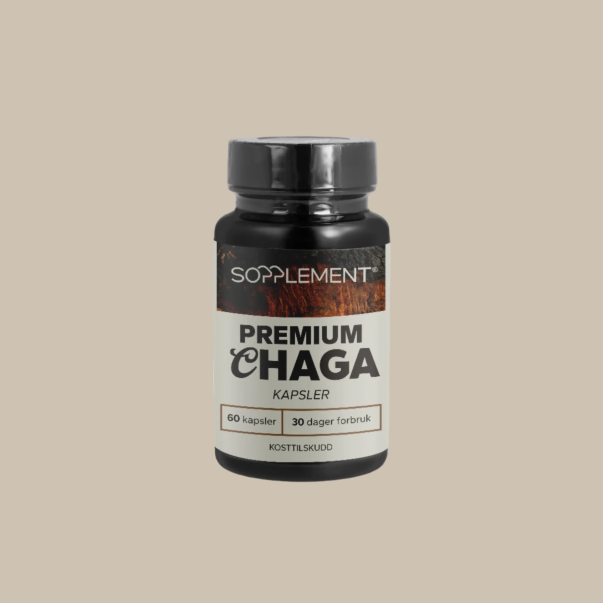 Chaga i kapsler – 60 stk fra Sopplement