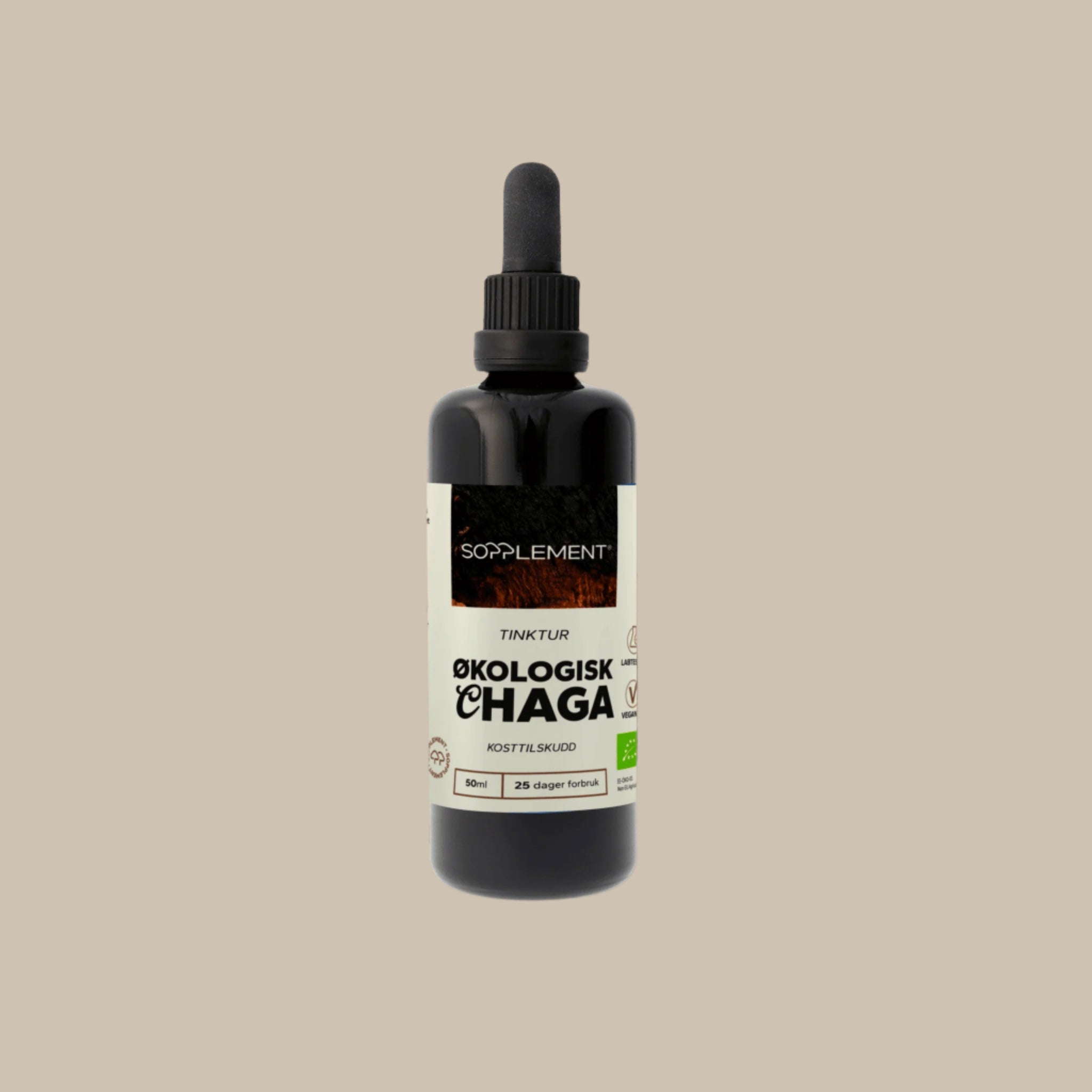 Økologisk Chaga Tinktur 50ml fra Sopplement — funksjonell sopp