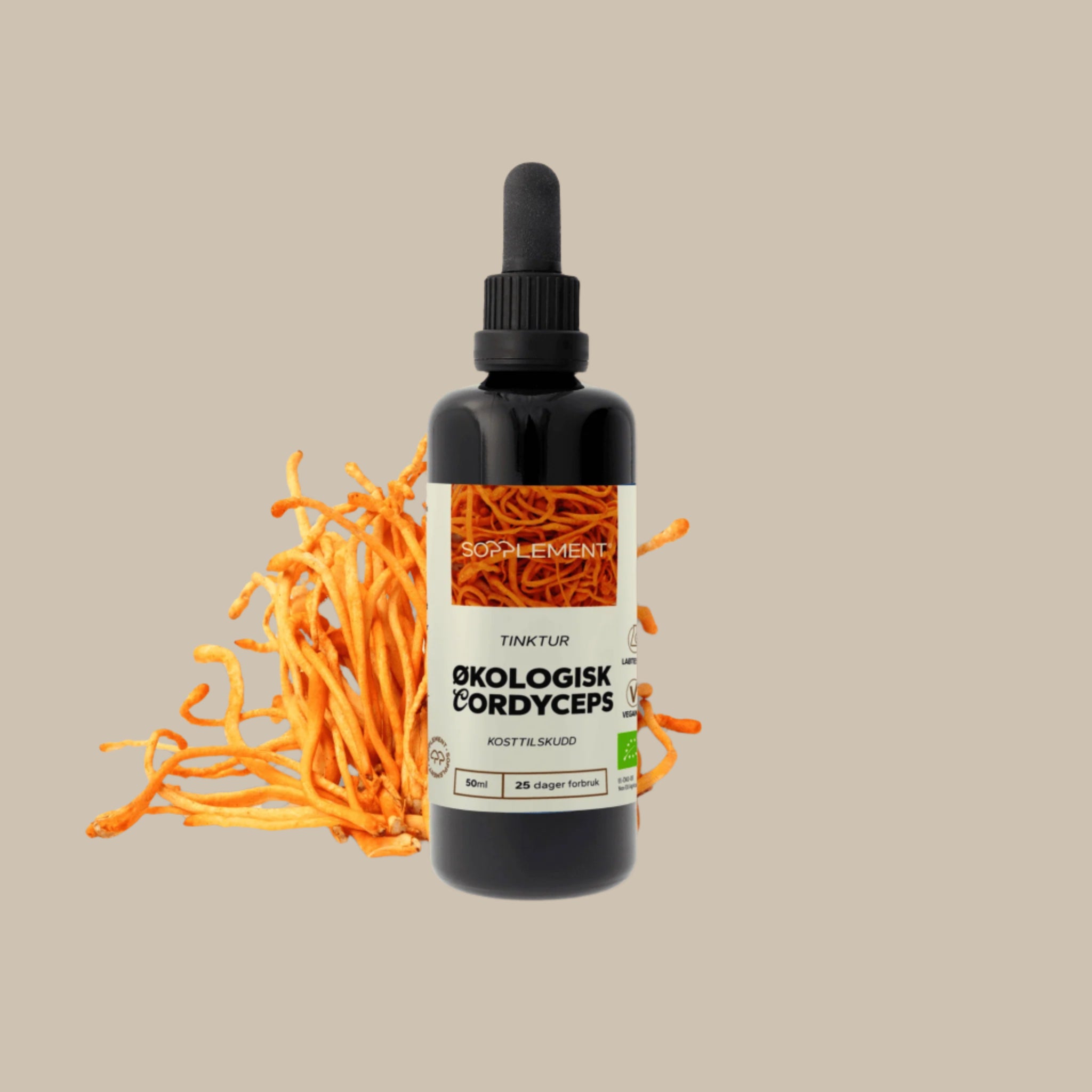 Økologisk Cordyceps Tinktur 50ml fra Sopplement — funksjonell sopp