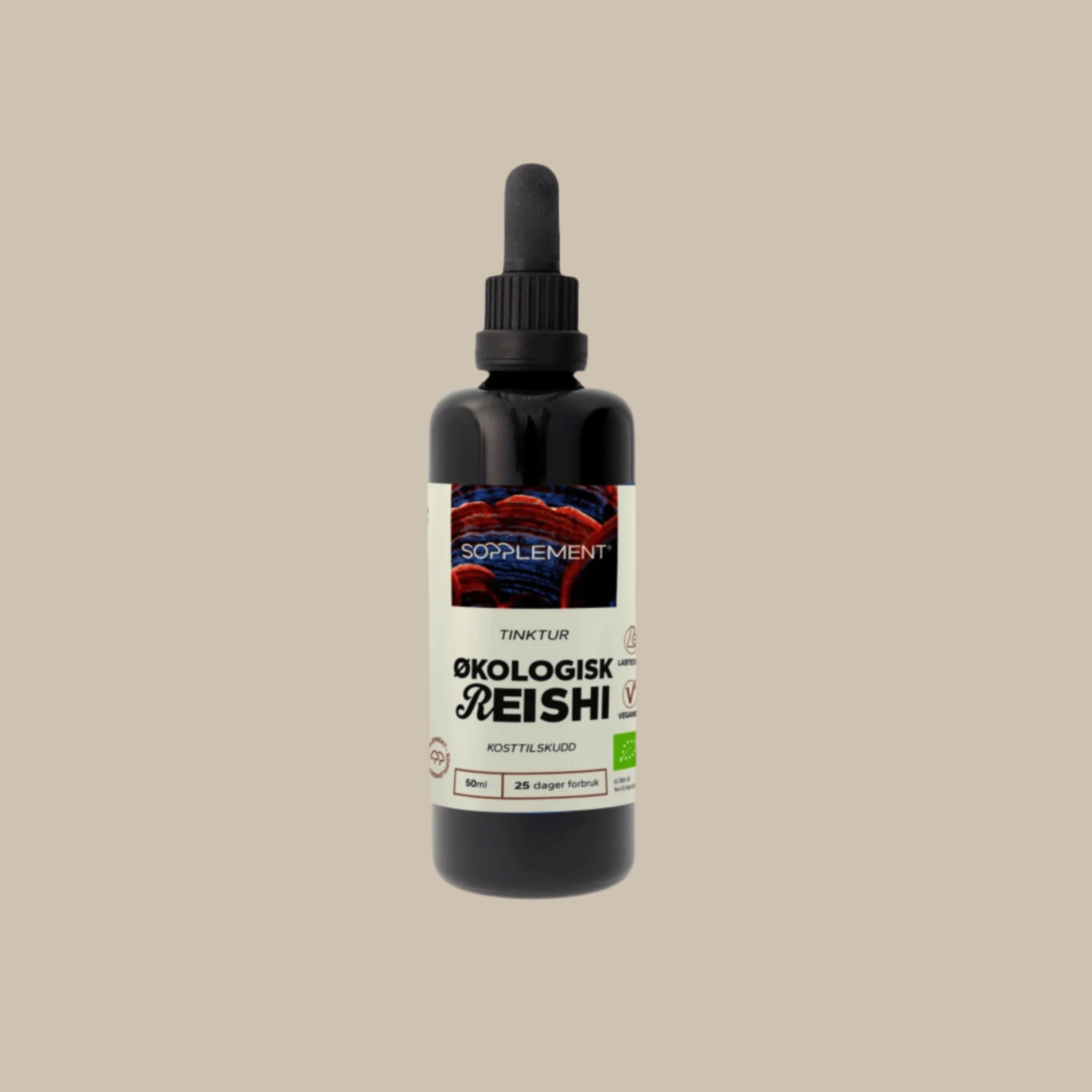 Økologisk Reishi Tinktur 50ml fra Sopplement — funksjonell sopp